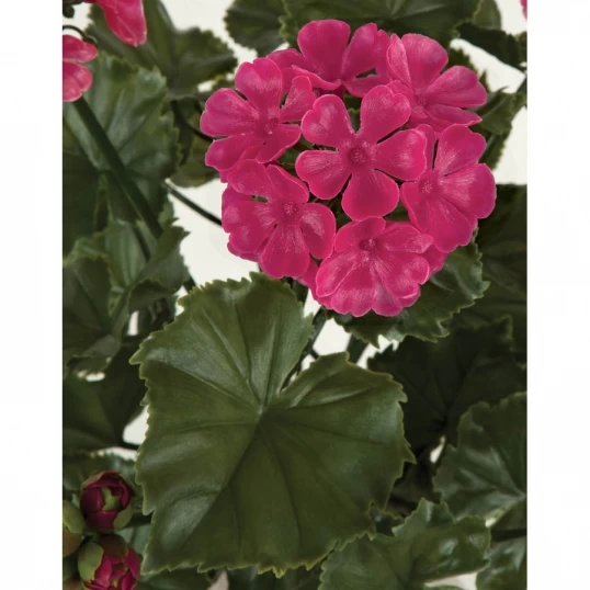 17 Inch Artificial Outdoor Beauty Geranium Bush: Unpotted - Image 2