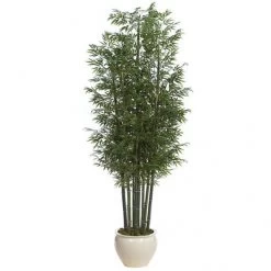 12 Foot Fire RetardantBamboo Palm Tree With Natural Cane