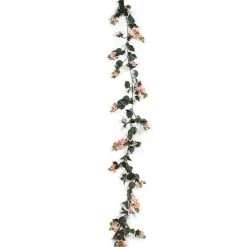 9.5 Foot Outdoor Peach/Pink/Cream Bougainvillea Garland (Set Of 4)