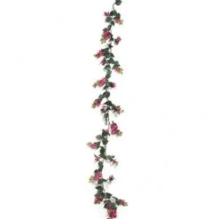 9.5 Foot Outdoor Lavender/Fuchsia Bougainvillea Garland (Set Of 2)