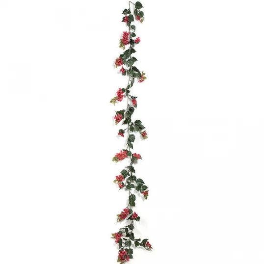 9.5 Foot Outdoor Red Bougainvillea Garland (Set Of 4)