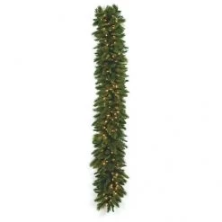 9 Foot X 18 Inch Sheridan Pine Garland: Clear LEDs