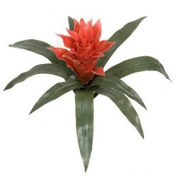 14 Inch Outdoor Artificial Red Bromeliad: Unpotted