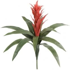 22 Inch Outdoor Artificial Red Bromeliad: Unpotted
