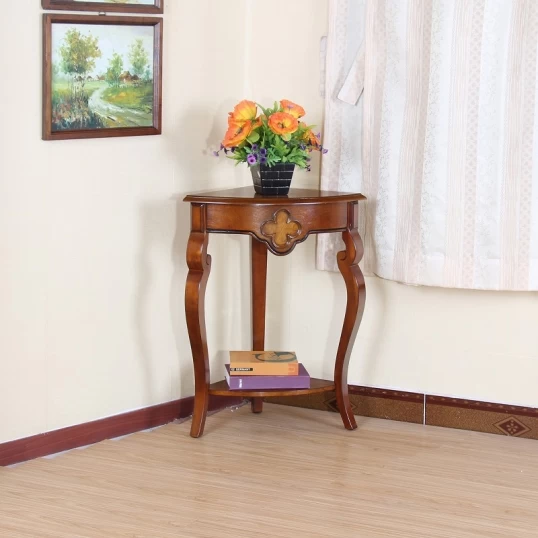 Corner Table With Cherry Finish