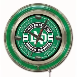 15 Inch North Dakota Hockey Neon Clock