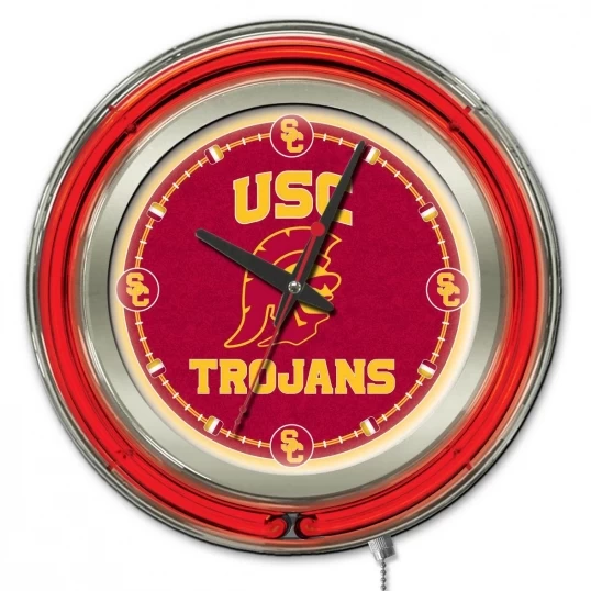 15 Inch USC Trojans Neon Clock