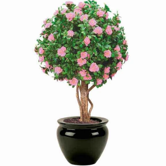 Artificial Outdoor Flowering Azalea Ball With Trunk - Image 2