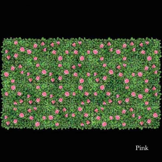 Outdoor Artificial Azalea Bush On Galvanized Metal Screen