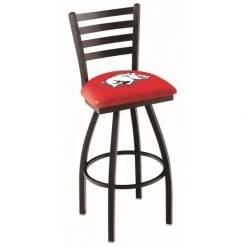 25 Inch Black Arkansas Ladder Back Swivel Bar Stool