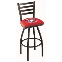 30 Inch Black Montreal Canadiens Ladder Back Swivel Counter Stool