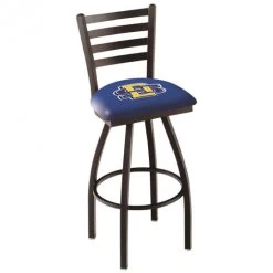 30 Inch Black South Dakota State Ladder Back Swivel Counter Stool
