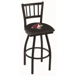 25 Inch Black Arizona Coyotes Jailhouse Back Swivel Bar Stool