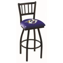 30 Inch Black Nashville Predators Jailhouse Back Swivel Counter Stool