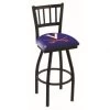 25 Inch Black Virginia Jailhouse Back Swivel Bar Stool