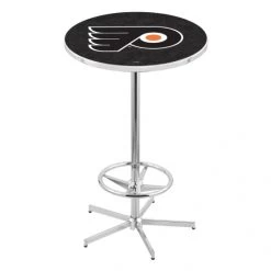 42 Inch Chrome Philadelphia Flyers Pub Table