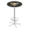 42 Inch Chrome Pittsburgh Penguins Pub Table