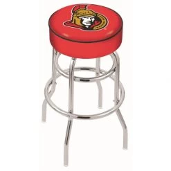 25 Inch Ottawa Senators Chrome 2-Ring Base Swivel Bar Stool