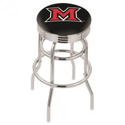 L7C3 - 30 Inch Chrome 2-Ring Miami Of Ohio Swivel Counter Stool