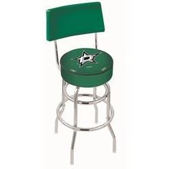 25 Inch Chrome 2-Ring Dallas Stars Swivel Bar Stool W/ Back