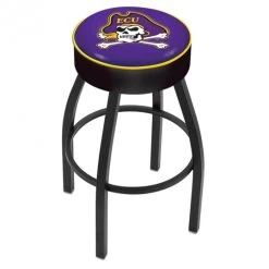 25 Inch East Carolina Logo Swivel Bar Stool W/ Black Base