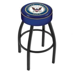 30 Inch U.S. Navy Logo Swivel Counter Stool W/ Black Base