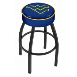 25 Inch West Virginia Logo Swivel Bar Stool W/ Black Base