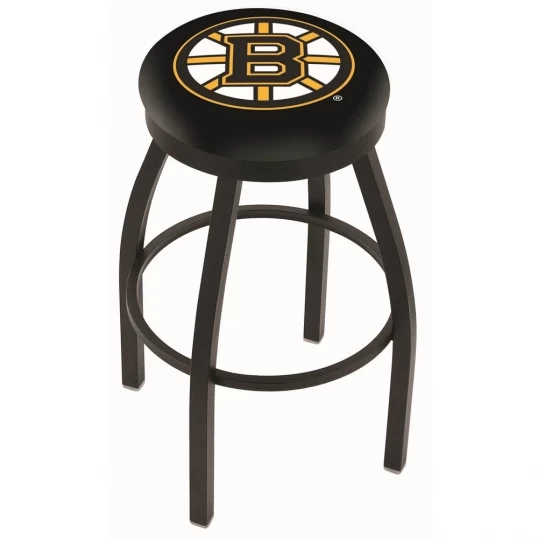 30 Inch Black Boston Bruins Swivel Counter Stool W/ Accent Ring