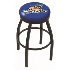 30 Inch Black Grand Valley State Swivel Counter Stool W/ Accent Ring