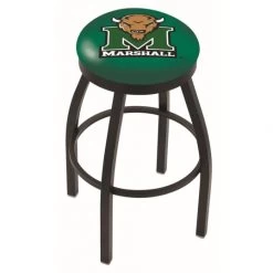 30 Inch Black Marshall Swivel Counter Stool W/ Accent Ring