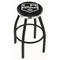 25 Inch Black Los Angeles Kings Swivel Bar Stool W/ Chrome Accent Ring
