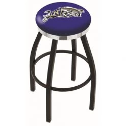 30 Inch Black US Naval Academy (NAVY) Swivel Counter Stool W/ Chrome Accent