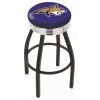 30 Inch Black Montana State Swivel Counter Stool W/ Chrome Ribbed Accent