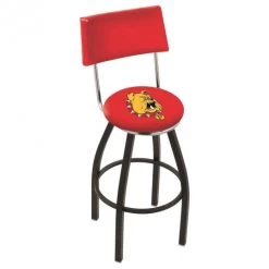 30 Inch Black Ferris State Swivel Counter Stool W/ Back