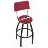25 Inch Black Louisiana-Monroe Swivel Bar Stool W/ Back