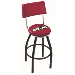25 Inch Black Louisiana-Monroe Swivel Bar Stool W/ Back