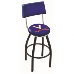 30 Inch Black Virginia Swivel Counter Stool W/ Back