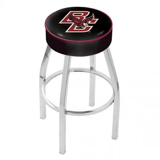 30 Inch Boston College Logo Swivel Counter Stool W/ Chrome Base