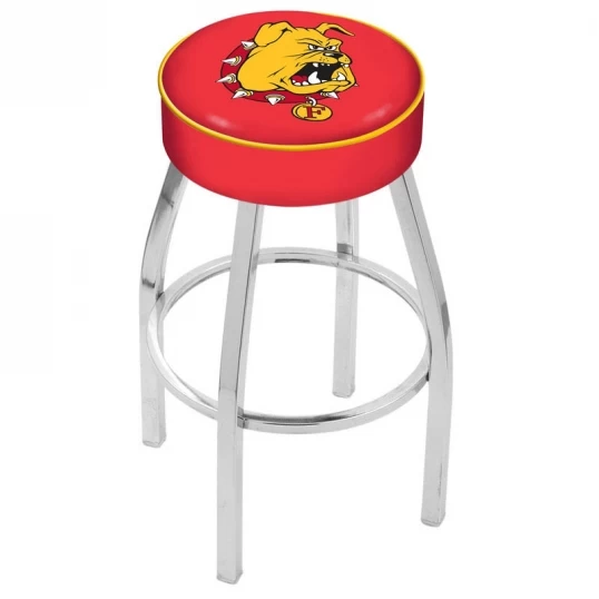25 Inch Ferris State Logo Swivel Bar Stool W/ Chrome Base