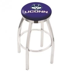 30 Inch Chrome Connecticut Swivel Counter Stool W/ Accent Ring