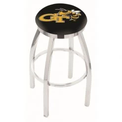 30 Inch Chrome Georgia Tech Swivel Counter Stool W/ Accent Ring