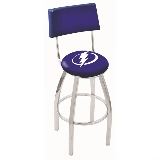 25 Inch Chrome Tampa Bay Lightning Swivel Bar Stool W/ Back