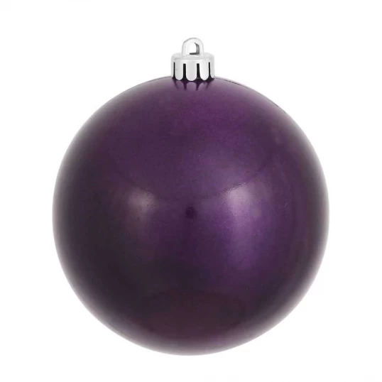 3 Inch UV Resistant Plum Candy Ball Ornament: Set Of 12