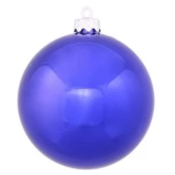 3 Inch UV Resistant Cobalt Shiny Ball Ornament: Set Of 12