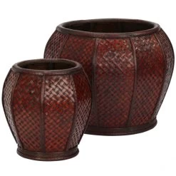 Rounded Weave Decorative Planters (Set Of 2: Multiple Sizes)