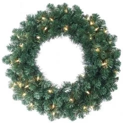 84 Inch Oregon Fir Wreath: Clear Lights