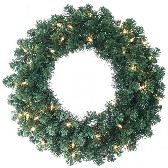 84 Inch Oregon Fir Wreath: Clear Lights