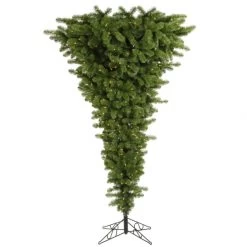 5.5 Foot Green Upside Down Christmas Tree: Clear LEDs