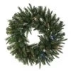 2 Foot PE/PVC Cashmere Pine Wreath: Multi-Colored LEDs
