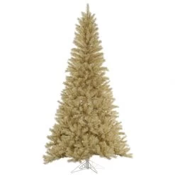 5.5 Foot White-Gold Tinsel Christmas Tree: Unlit